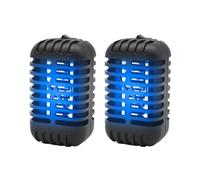 Confezione da 2 trappole elettriche per insetti con luce UV, per interni, trappola compatta per zanzare e mosche con vassoio di raccolta rimovibile, per camera da letto, cucina e ufficio (nero)