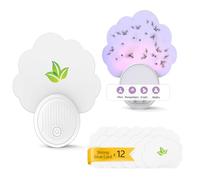 Confezione da 2 trappole per mosche da interni (2 dispositivi + 12 carte colla), lampada notturna, antizanzare, trappola per insetti volanti plug-in per zanzare, mosche, moscerini della frutta, falene