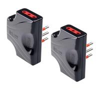 Confezione da 2, Tripla nera ultrapiatta, spina piccola 10A, 3 prese bipasso bivalenti 10A/16A, adattatore triplo extra piatto, salvaspazio