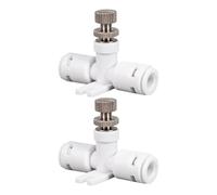 Confezione da 2 tubi da 1/4 di pollice per osmosi inversa flussi d'acqua regolano valvole con base sicura regolatore di flusso d'acqua connettore raccordo purificazione
