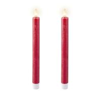 Confezione da 2 unità di candela LED a cera liscia Ø2,2x24,5 cm LUMINEO - Rosso
