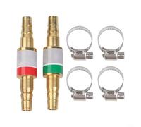 Confezione da 2 valvole di sicurezza per saldatura, ossigeno e acetilene propano in ottone, include 4 morsetti in acciaio inox per collegamento tubo da 8 mm