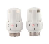 Confezione da 2 valvole termostatiche per termosifone, M30 x 1,5, controllo del riscaldamento in ABS con antigelo, regolazione 6-28 °C, sistemi centralizzati per casa e ufficio, colore bianco