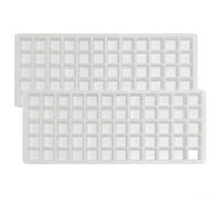 Confezione da 2 vaschette for cubetti di ghiaccio in silicone, 60 griglie, compatibili con il congelamento degli alimenti, for la raccolta, for liofilizzatori di destra, vassoi grandi e medi (bianco)