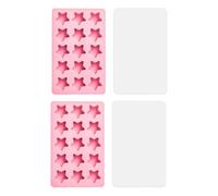 Confezione da 2 vassoi per cubetti di ghiaccio, a forma di stella, in silicone, per cioccolato, cubetti di ghiaccio a rilascio facile, per whisky, cocktail, bevande (rosa)