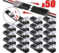 Confezione da 20/50/100 connettori per cavi collegabili H2 a 2 pin, morsettiere a connessione rapida in rame isolato in nylon, adatti per cavi a bassa tensione, nessun modalità di alimentazione