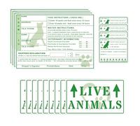 Confezione da 20 adesivi per animali vivi con freccia adesivi per animali vivi per casse da carico aeree, etichette di istruzioni per la spedizione e la manipolazione di animali vivi
