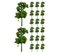 Confezione da 20 alberi in miniatura realistici per layout di treni, diorami e decorazioni paesaggistiche da giardino per migliorare l'aspetto visivo del paesaggio (H=7 cm verde)