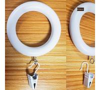 Confezione da 20 anelli in legno per tende con clip, diametro esterno 7,6 cm, colore bianco, in legno di faggio intagliato, diametro interno 4,6 cm, per asta per tenda da 3-3,8 cm (bianco)