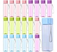 Confezione da 20 borracce grandi, da 500 ml, in 4 colori, riutilizzabili, in plastica, per bambini e adulti, per scuola, ufficio, palestra, fitness all'aperto, sport, viaggi
