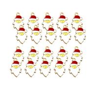 Confezione da 20 ciondoli a forma di testa di Babbo Natale, accessori artigianali per gioielli e progetti artigianali unici