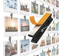Confezione da 20 clip autoadesive per foto - Portafoto in legno nero per parete, appendiabiti per poster, cartoline fotografiche da appendere e pannelli illustrativi, porta foto di opere d'arte