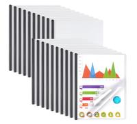 Confezione da 20 copertine per relazioni con barra scorrevole, copertine trasparenti per documenti formato A4 e lettera, copertine per curriculum, cartelle di presentazione, raccoglitori per documenti