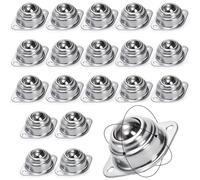 Confezione da 20 cuscinetti a sfera, ruote girevoli in acciaio con doppio foro e montaggio a vite, adatti per staffe a rulli