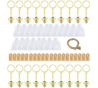 Confezione da 20 eleganti scatole per bomboniere per battesimo con portachiavi angelici pendenti, sacchetti in organza per baby shower, regali per baby shower, gioielli con ciondolo angelico