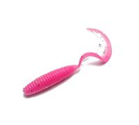 Confezione da 20 esche morbide a coda riccia bicolore con sale e attrattivo for pesci, esche morbide ad affondamento lento for pesci mandarino e persici(Roze,6.5cm 20pcs)