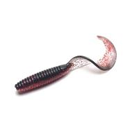 Confezione da 20 esche morbide a coda riccia bicolore con sale e attrattivo for pesci, esche morbide ad affondamento lento for pesci mandarino e persici(Blauw,6.5cm 20pcs)