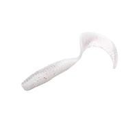 Confezione da 20 esche morbide a coda riccia bicolore con sale e attrattivo for pesci, esche morbide ad affondamento lento for pesci mandarino e persici(Wit,6.5cm 20pcs)