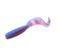 Confezione da 20 esche morbide a coda riccia bicolore con sale e attrattivo for pesci, esche morbide ad affondamento lento for pesci mandarino e persici(Blauw,5.5cm 20pcs)