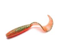 Confezione da 20 esche morbide a coda riccia bicolore con sale e attrattivo for pesci, esche morbide ad affondamento lento for pesci mandarino e persici(Oranje,5.5cm 20pcs)