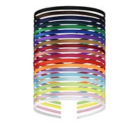 Confezione da 20 fasce per capelli da donna, colorate, in tessuto bianco, rivestite in tessuto, sottili, in metallo nero, fascia elastica per capelli, tiara, corona, accessori fai da te