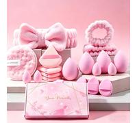 Confezione da 20 fasce per capelli per la pulizia del viso, con papillon per trucco per ragazze, fascia elastica in microfibra per la cura della pelle, regali per ragazze adolescenti (rosa rosa/rosa