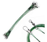 Confezione da 20 fili da pesca in acciaio da 25,4 cm, con chiusura a scatto, anti-avvolgimento, a cambio rapido, adatti per acqua salata e d'acqua dolce