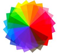 Confezione da 20 filtri in gel per la correzione del colore, sovrapposizioni colorate, pellicole trasparenti in gel per illuminazione, fogli di plastica per correzione di lampade, fari, luci