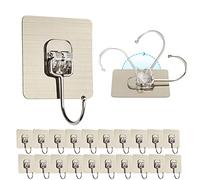 Confezione da 20 grandi ganci adesivi da parete 22 lb/10 kg (max) riutilizzabili, senza cuciture, senza unghie, impermeabili e resistenti all'olio, per asciugamani da cucina, tazze, spatola