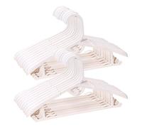 Confezione da 20 grucce appendiabiti estensibili in plastica resistente, 33 - 45,7 cm, per camicie e pantaloni, salvaspazio, antiscivolo, con clip (bianco)