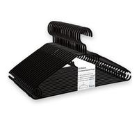 Confezione da 20 grucce Keplin nere con ganci girevoli - 41 cm, set con superficie antiscivolo e design sottile, grucce appendiabiti per armadio organizzazione
