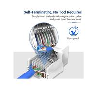 Confezione da 20 Jack Cat6 RJ45, Senza Attrezzi, Accoppiatore Modulo Senza Attrezzi di Punch-Down
