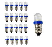 Confezione da 20 lampadine LED E10 a vite 12V rosse, spie luminose | Ampia tensione CC 3 V-24 V, for strumento e segnale (confezione da 20)(Blue,28V)