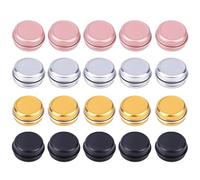 Confezione Da 20 Mini Scatole In Alluminio, Scatole Rotonde In Metallo, Scatole Per Imballaggio Cosmetici, Accessori Da Viaggio, Scatole Per Piccoli Oggetti