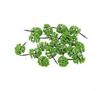 Confezione da 20 modelli di alberi in plastica verde in miniatura per treno ferroviario layout diorama gioco di guerra paesaggistico costruzione hobby artigianato decorazione 9 cm e 5 cm altezza