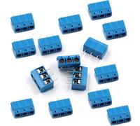 Confezione da 20 morsettiere PCB, connettore a vite per montaggio su PCB passo 5,08, 300 V 16 A, blu, 3 pin