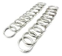 Confezione da 20 moschettoni da 2,5 cm, clip a molla in lega di metallo, clip rotonde per portachiavi, piccoli ganci per portachiavi (argento)
