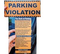 Confezione da 20 multe finte per parcheggio Witty Yeti a grandezza naturale. Realistiche e divertenti. Punisci gli idioti che parcheggiano come d