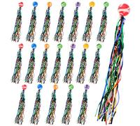 Confezione da 20 palline rimbalzanti per bambini con coda colorata, perfette come regalini per feste di compleanno e per giochi di festa. Ideali per garantire divertimento assicurato