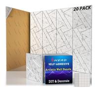 Confezione da 20 pannelli acustici autoadesivi (1 cm di spessore, 0,4 kg/ft³ a media densità) - 12 x 12 piastrelle in schiuma insonorizzanti per casa, ufficio/parete, pannelli di riduzione del rumore