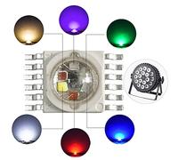 (Confezione da 20) Perline Led 15W RGBWA + UV 6IN1, Chip Led, Lampadina Led per Luci da Palcoscenico LED