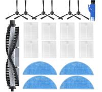 Confezione da 20 pezzi di ricambio per robot aspirapolvere ILIFE A30 Pro/A30, kit di accessori con 1 spazzola principale, 6 spazzole laterali, 8 filtri HEPA, 4 panni per mocio, 1 spazzola per la