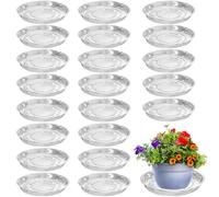 Confezione da 20 piattini in plastica Trasparente (15,2 cm) per vasi da Fiori da Interni