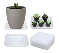 Confezione da 20 piattini quadrati per piante da 30,5 cm per vasi da fiori e sottovaso per esterni e interni, trasparenti, per vasi da fiori e piattini per catturare il vassoio di acqua (20, 30,5 cm)