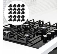 Confezione da 20 piedini in gomma resistenti al calore per griglie per fornelli a gas, cuscinetti di ricambio per DVGSU101 VGRT560-6GQ, stabilizzatori antiscivolo neri da 0,5 cm (nero (20 confezioni)