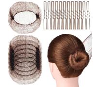 Confezione da 20 retine per chignon per balletto con 50 forcine per capelli a forma di U, retine elastiche invisibili, per chignon da danza e balletto, retine per capelli da danza per donne, ragazze,