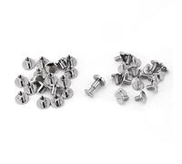 Confezione da 20 Set di Bottoni a Testa Piatta in Ottone, Viti per Bottoni in Pelle Rivetti per Chiodi, Rivetti in Metallo Artigianali in Pelle Fai-da-te per Cinturini per Cinture per Scarpe(8mm)