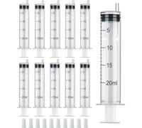 Confezione da 20 siringhe sterili in plastica da 20 ml con tappi, siringhe riutilizzabili per l'alimentazione di piccoli animali domestici,