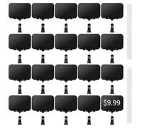 Confezione da 20 supporti regolabili con 20 clip e 2 penne, display per lavagna in plastica su entrambi i lati, mini lavagne rotanti per negozio e ufficio