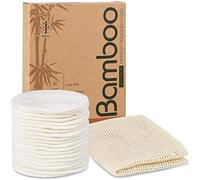 Confezione da 20 tamponi riutilizzabili in cotone, lavabili in bambù, rotondi per rimuovere il trucco, con sacchetto in rete di cotone, morbidi, per adulti e bambini per la cura della pelle